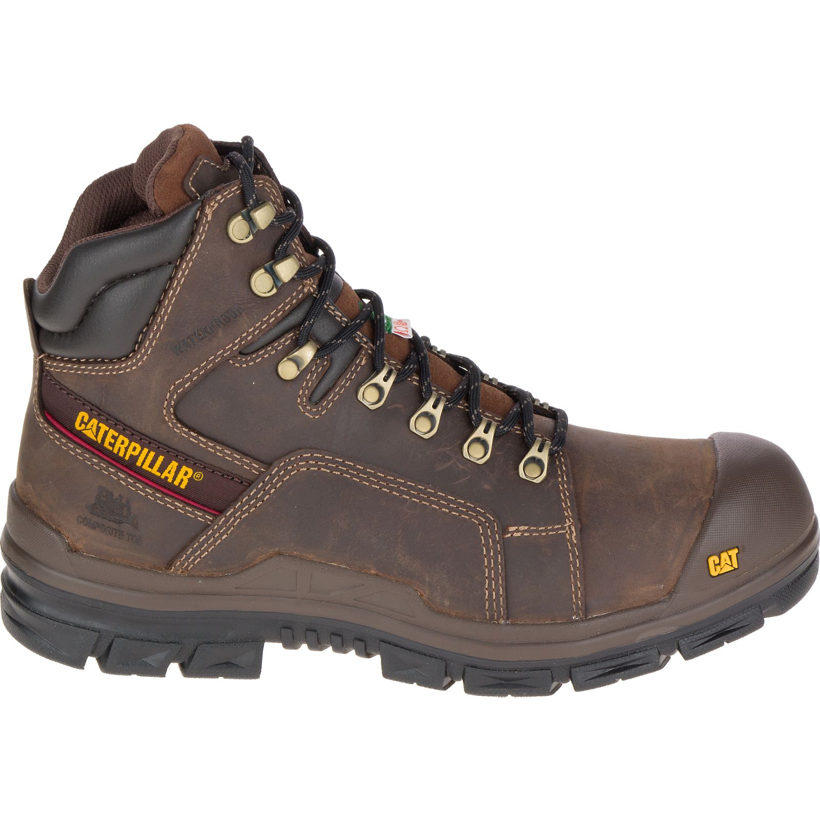 Men's Caterpillar Struts Waterproof Tx Csa Nt Work Boots Dark Brown Ireland MFCI59174